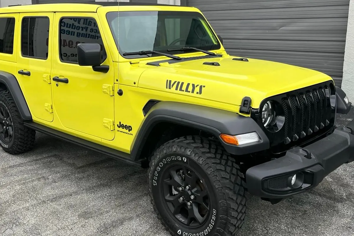 Jeep Wrangler Willys Premium Sky Top for rent in Miami and Fort Lauderdale