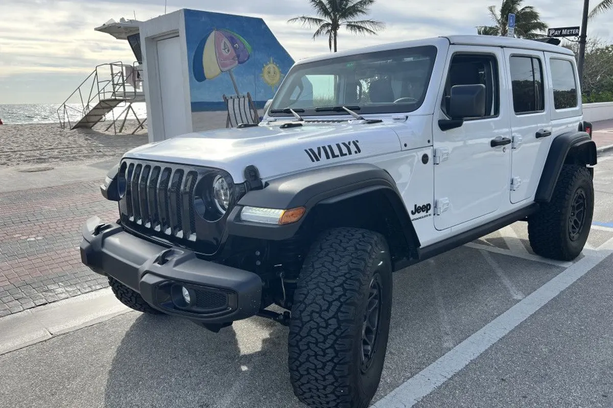 Jeep Wrangler Willys Recon Sky Top for rent in Miami and Fort Lauderdale